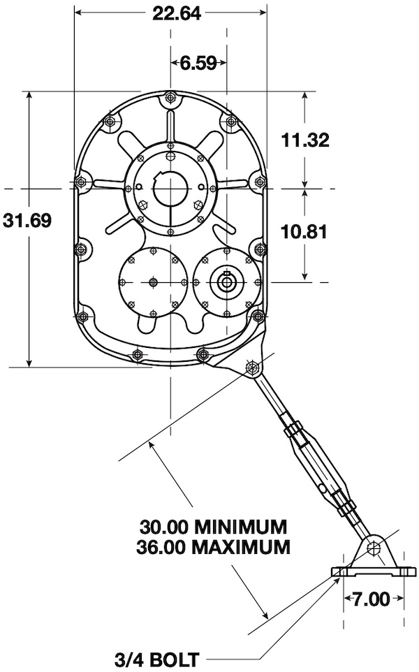 Size 9 Reducer Torque Arm Dimensions