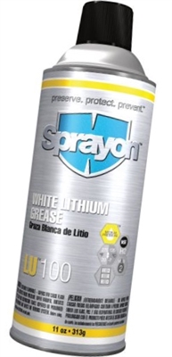 Sprayon LU100 White Lithium Grease - 16oz Aerosol Can (12 Can Case)